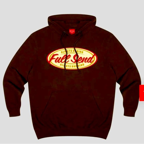 FULL SEND BY NELK BOYS “TIM HORTON’S” BROWN HOODIE SIZE MEDIUM MINT & PERFECT - Picture 12 of 13